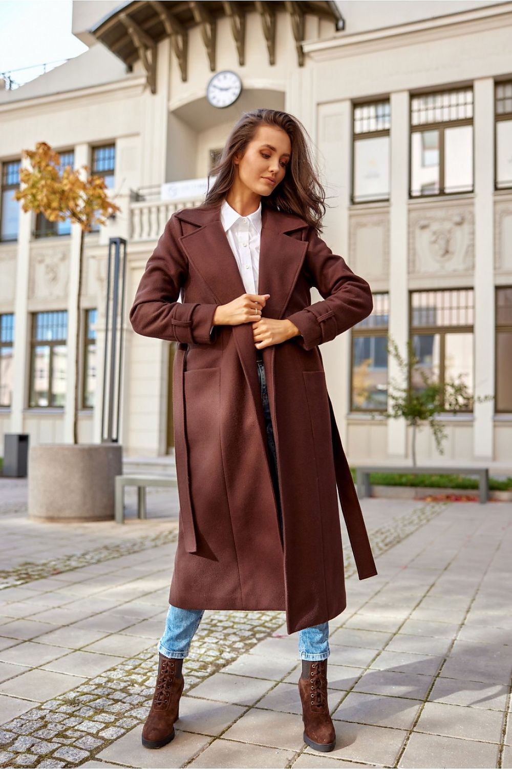 Livvy Long Downtown Coat - Brown