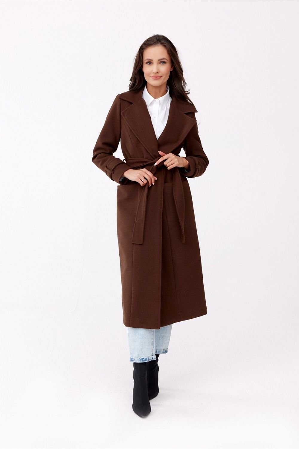 Livvy Long Downtown Coat - Brown