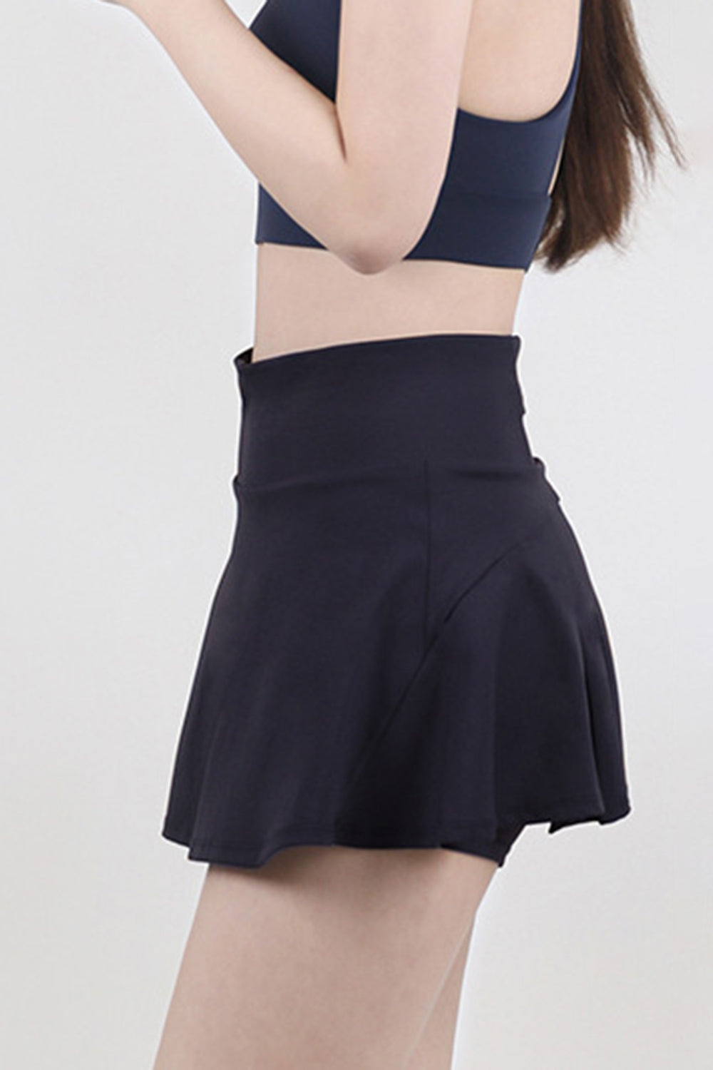 High Waist Pleated Active Skirt Skort