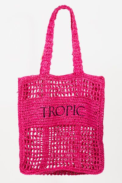 'TROPIC' Cutout Letter Graphic Handbag
