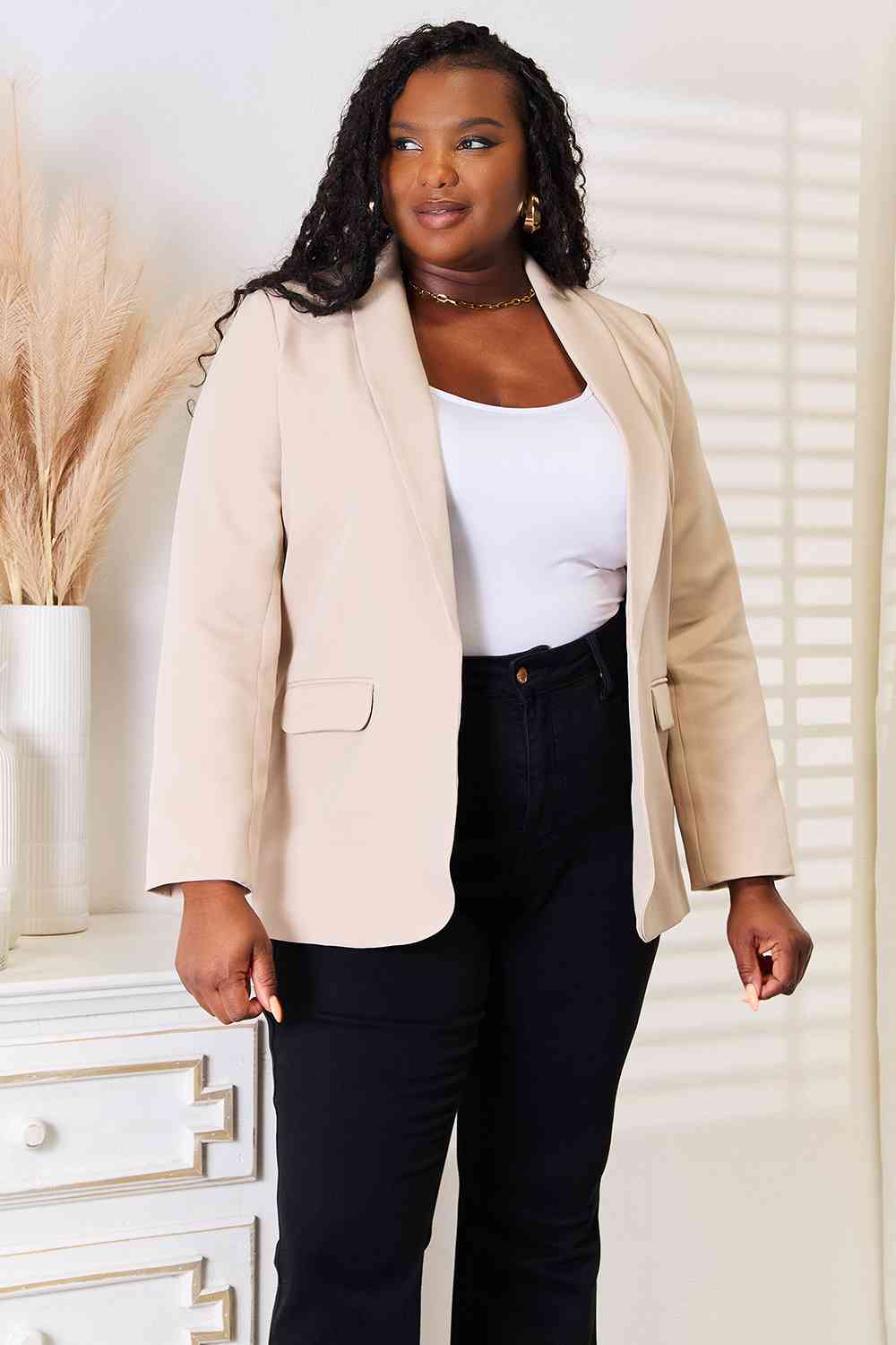 Long Sleeve Blazer - Sand