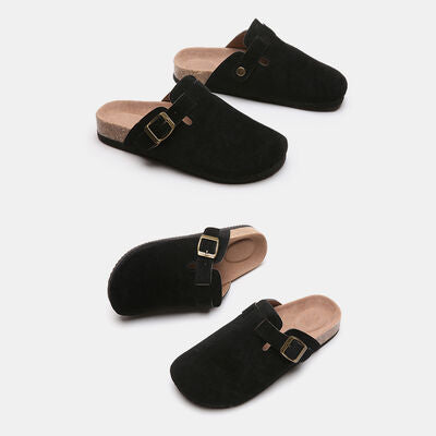 Colorado Suede Closed Toe Buckle Slide