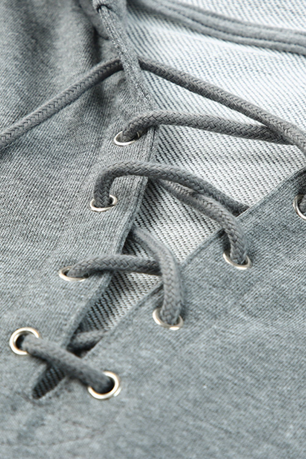 Cotton Lace-Up Dropped Shoulder Hoodie